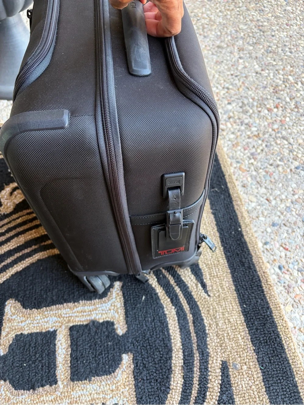 Tumi Black Compact Rolling Briefcase